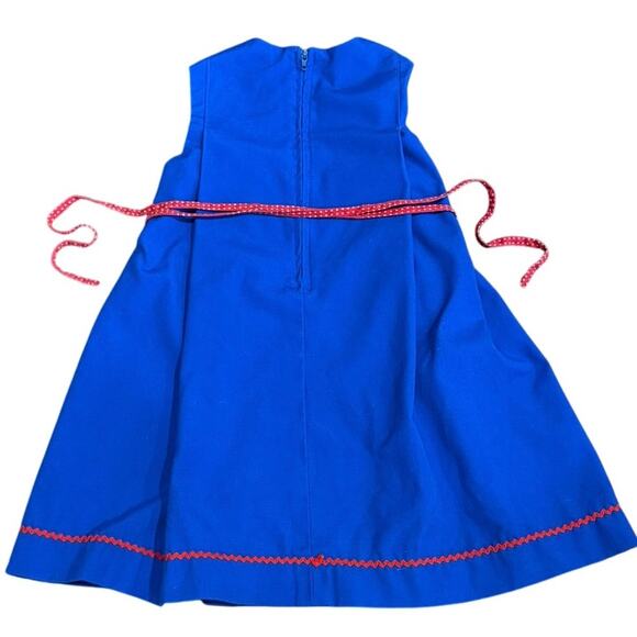 Vintage Chocolate Soup Rare Blue & Red Strawberry Dress 4T Retro 70s Style VGUC - Picture 2 of 7